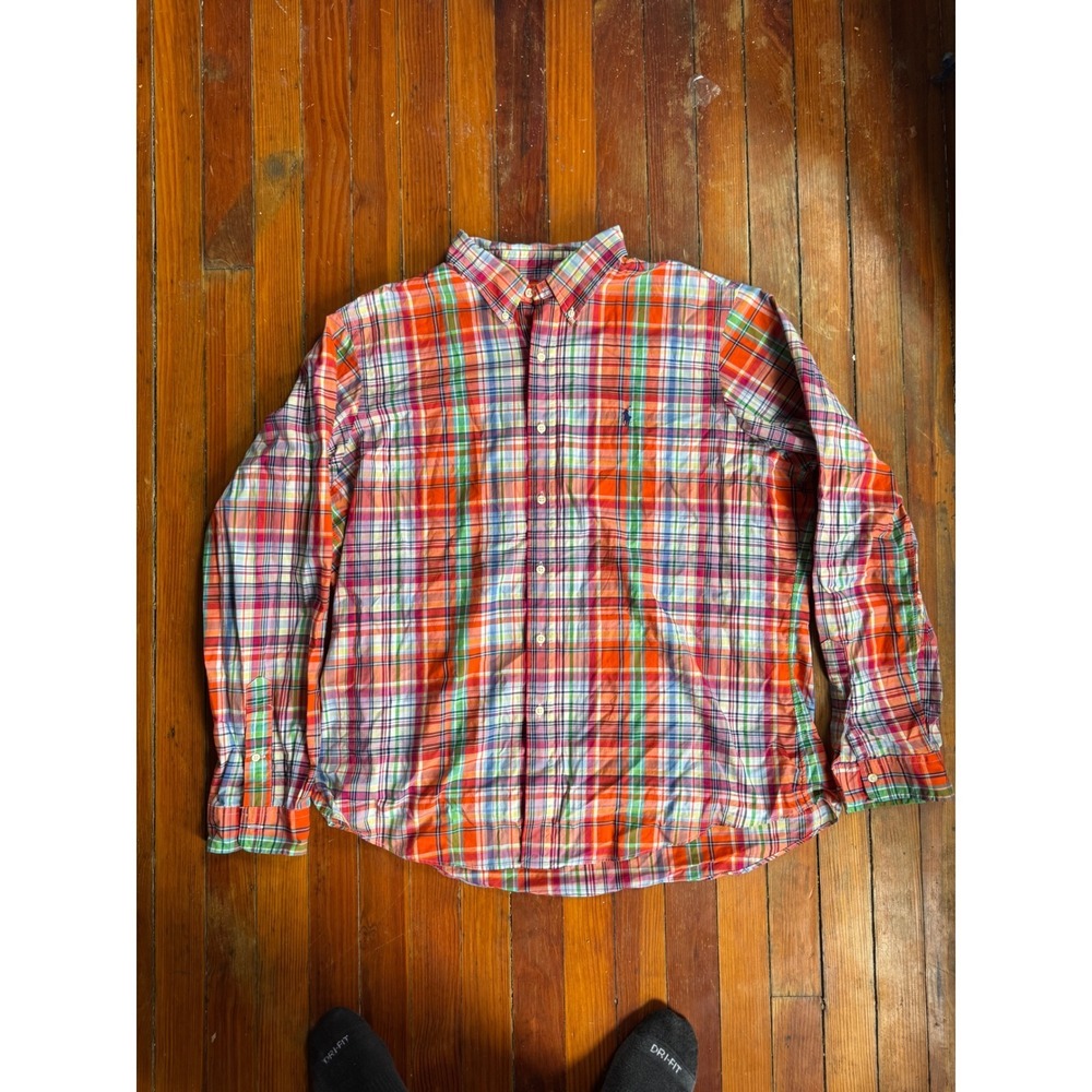 Polo Ralph Lauren Mens XXL Plaid Button Down Long Sleeve Shirt